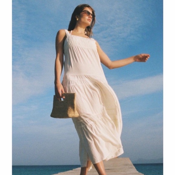 J. Crew Airy Tiered Maxi Dress - NWT - Cream - S - Picture 2 of 5